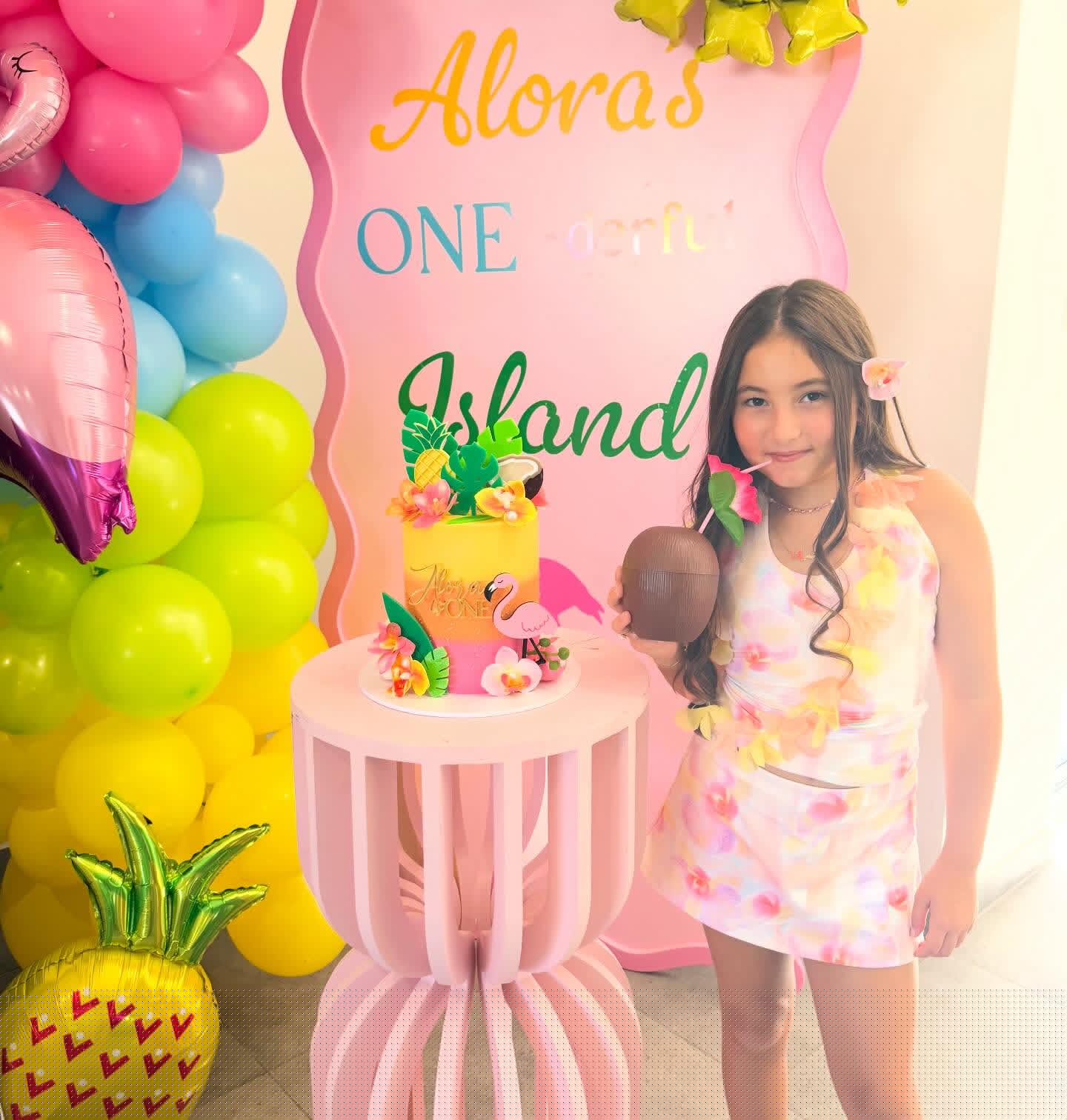 Colourful tropical first birthday celebration styled by Joanne